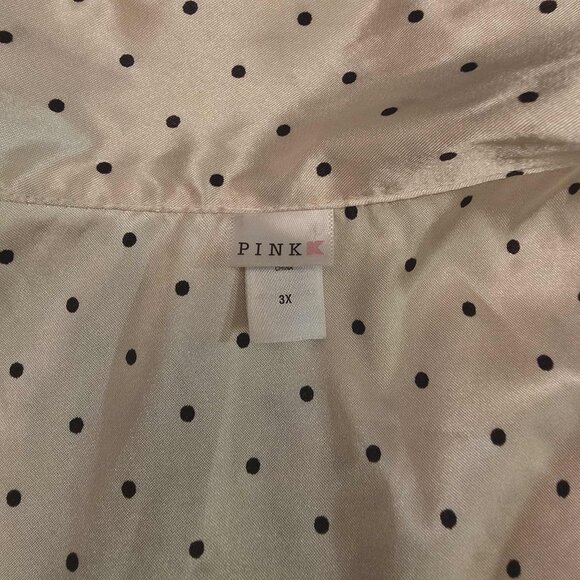 VICTORIA SECRET PINK PAJAMA SET POLKA DOT WOMENS POLYESTER SATIN FEEL SIZE 3X - Picture 8 of 15